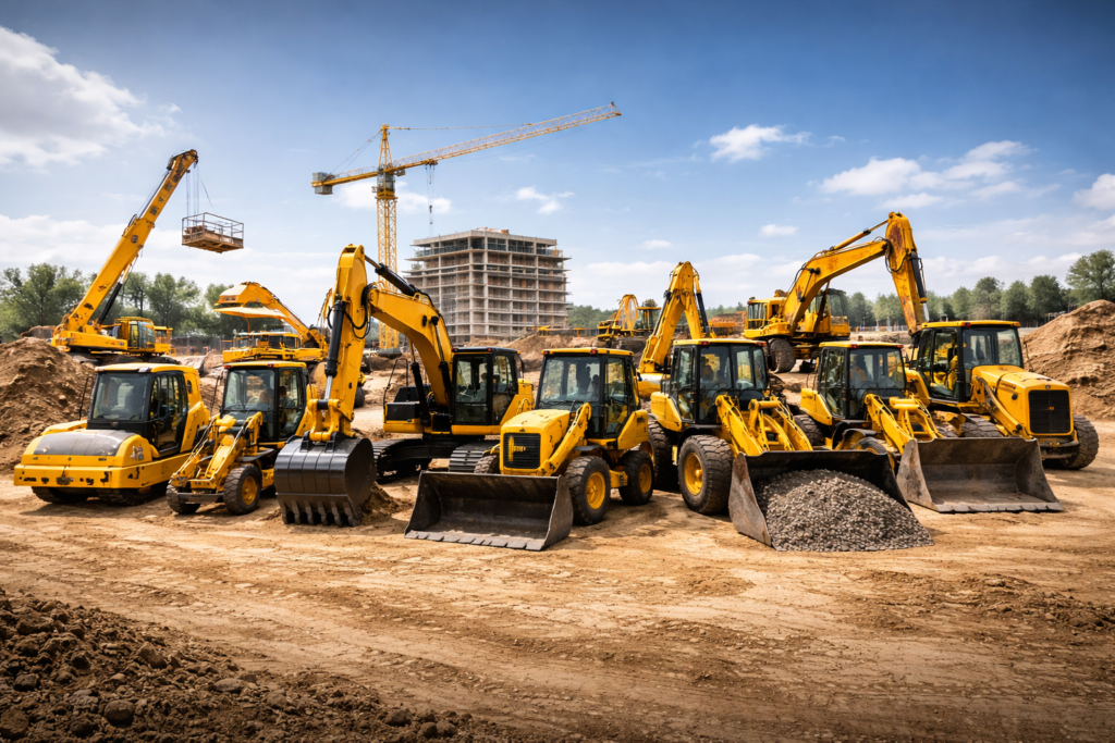 Gama completa de utilaje de constructii pentru lucrari de infrastructura si constructii