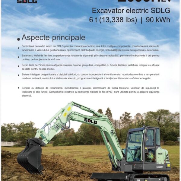Excavator electric SDLG E655HEV - 6,05 tone Garantie 5 ani - imagine 2