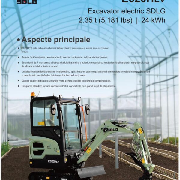 Excavator electric SDLG E620HEV - 2,35 tone Garantie 5 ani - imagine 2