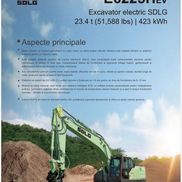 Excavator electric SDLG E6225HEV - 23,4 tone Garantie 5 ani - imagine 7