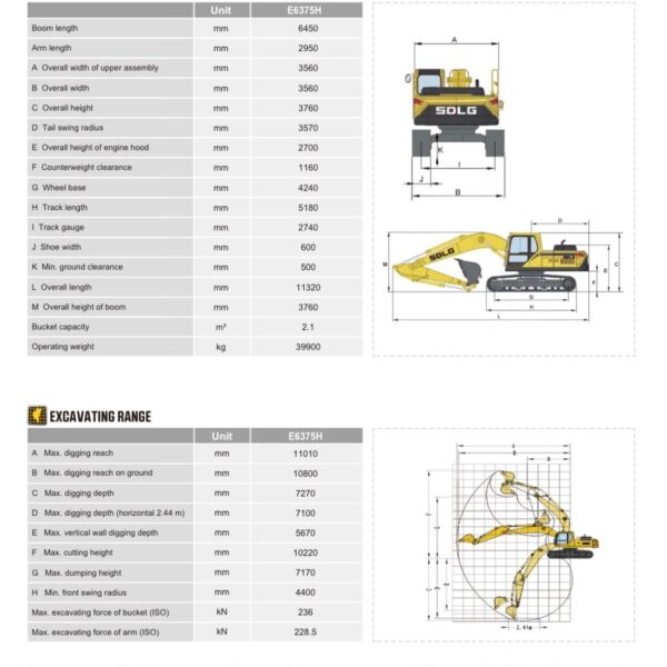 Excavator SDLG E6375H - 40 tone - imagine 10