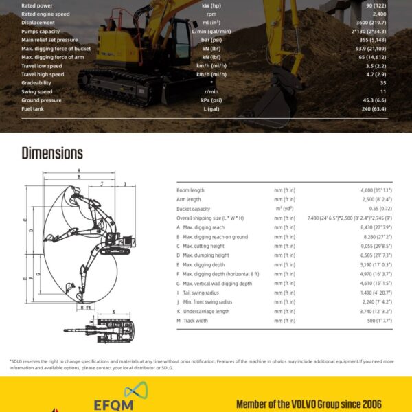 Excavator SDLG ER6155H - 15,2 tone - imagine 6