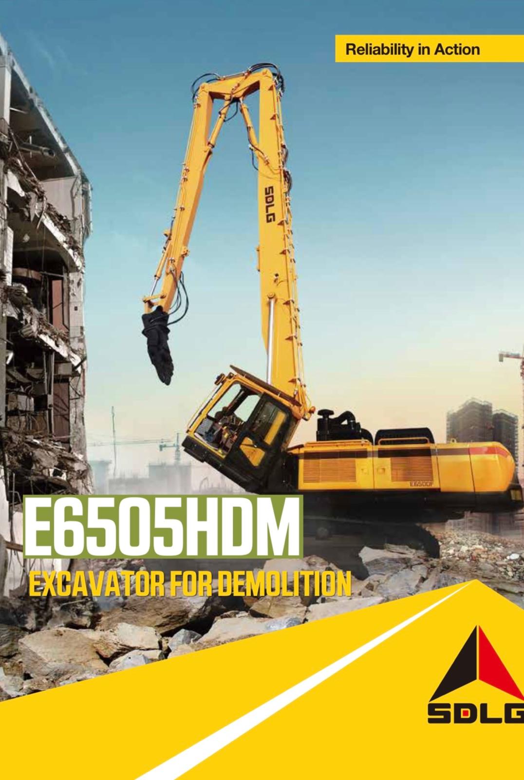 Excavator SDLG E6505HDM brat lung demolari 3 Excavator SDLG E6505HDM - 63 tone - Pentru demolari - imagine 1